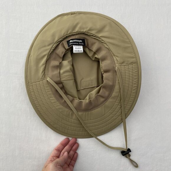 Panama Jack Hat Wide Brim Safari Boonie Mesh Vent Flap Strap Back Tan Mens S/M - Picture 9 of 12